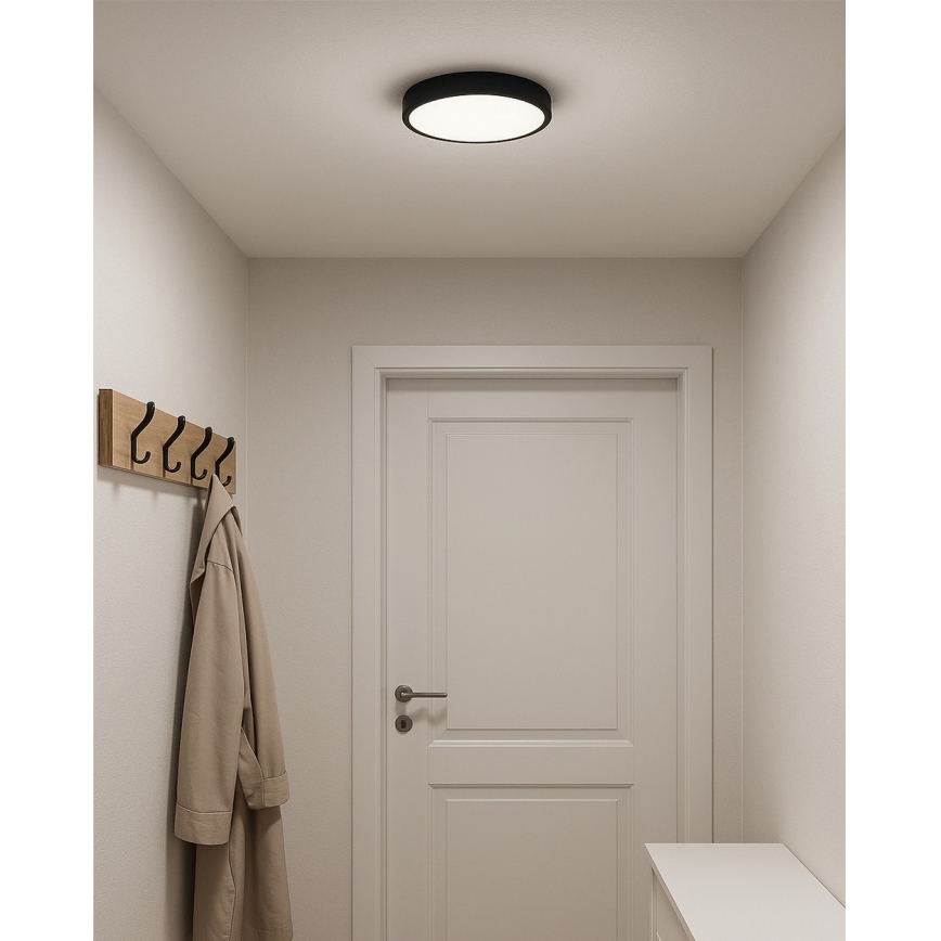 LED Stropní svítidlo LED/24W/230V 3000/4000/6500K pr. 30 cm černá